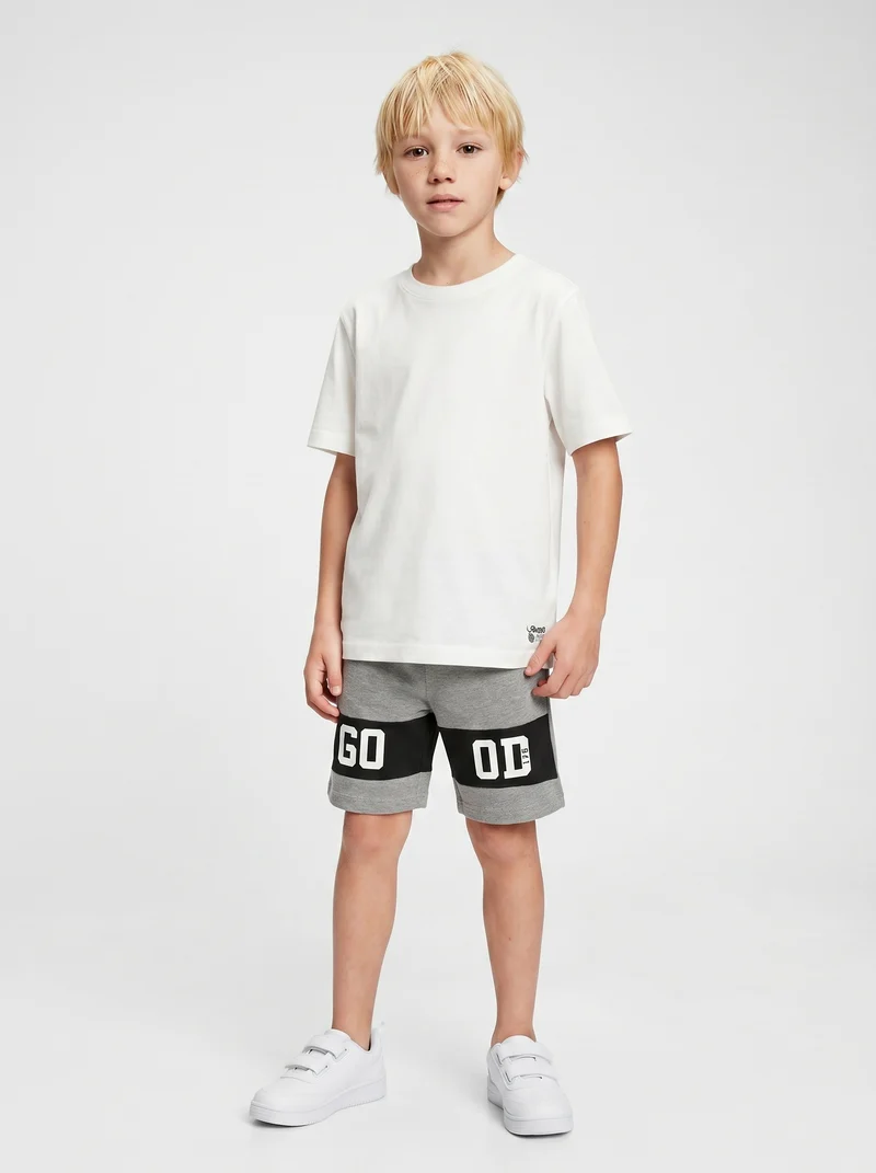 T-shirt mezza manica tinta unita con stampa - Bianco