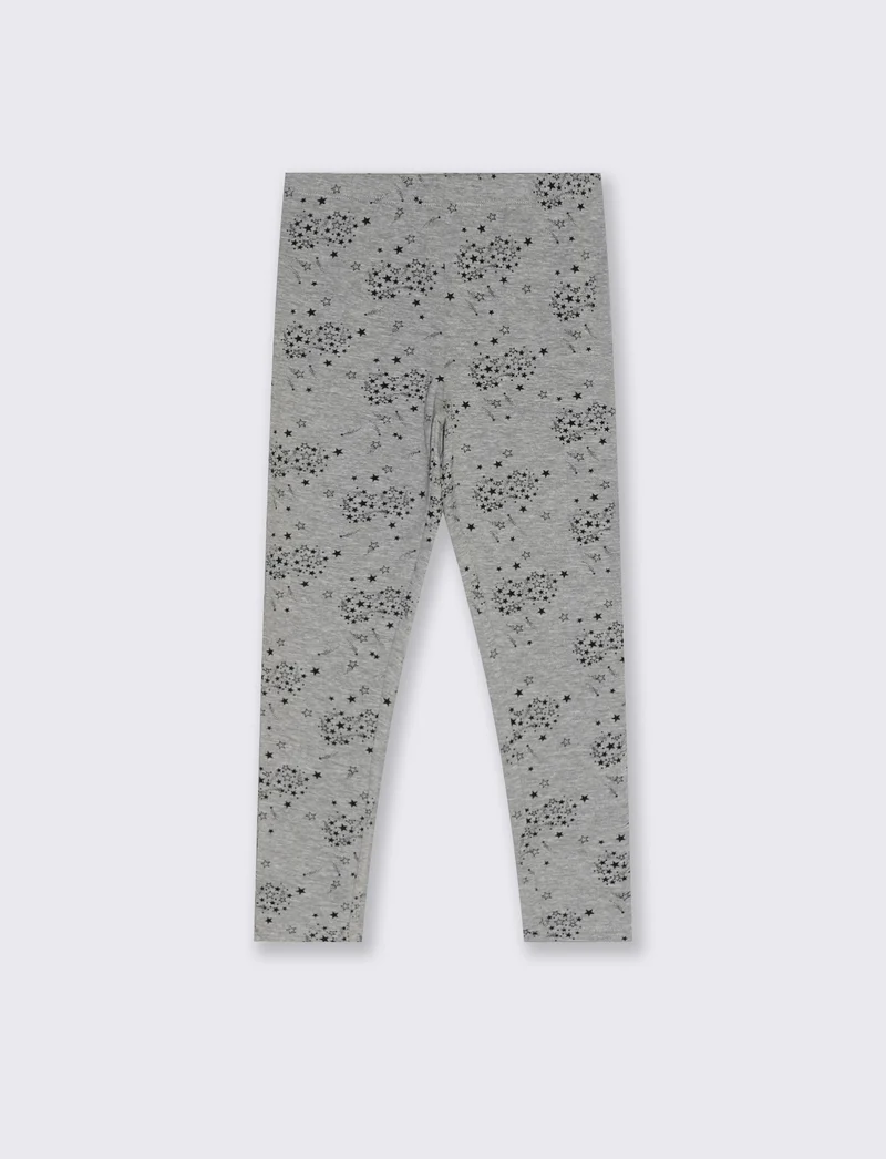 Leggings da bambina con fantasia estrosa - Grigio chiaro mel.