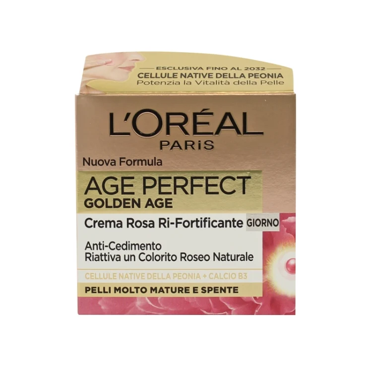 L'Oréal Paris - Age Perfect - Golden Age - Crema Rosa Ri-Fortificante Giorno - Anti-Cedimento Riattiva Un Colorito Roseo Naturale - Pelli Molto Mature & Spente
