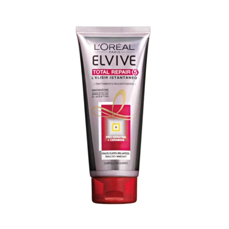 L'Oréal Paris - Elvive - Total Repair 5 - L'Elisir Istantaneo - Trattamento Ricostituente - Pro-Keratina + Ceramide - Capelli Sciupati