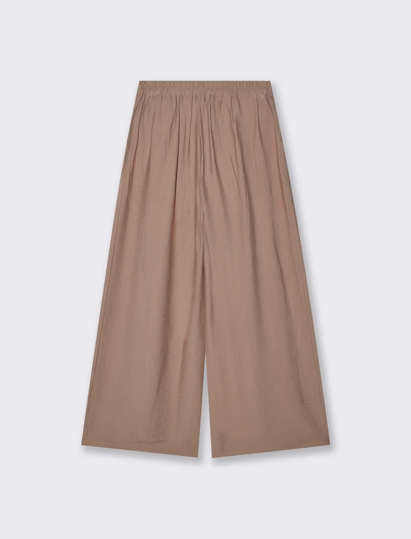 Pantaloni Morbidi con Vestibilità Ampia - Grigio fango