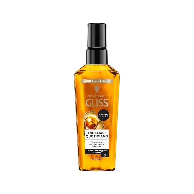 Testanera - Gliss - Oil Elixir Quotidiano - Riparazione & Ricostruzione Dei Capelli - Capelli Danneggiati & Secchi - Deep Care