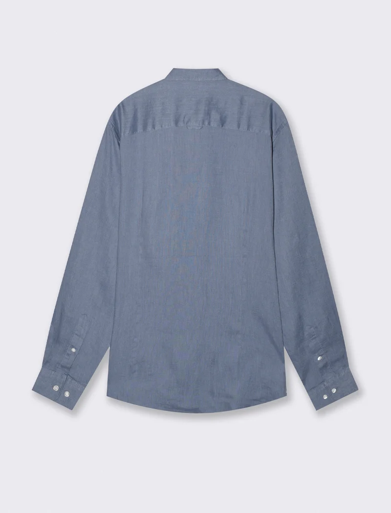 Camicia in lino leggero con collo francese - CARTA DA ZUCCHERO