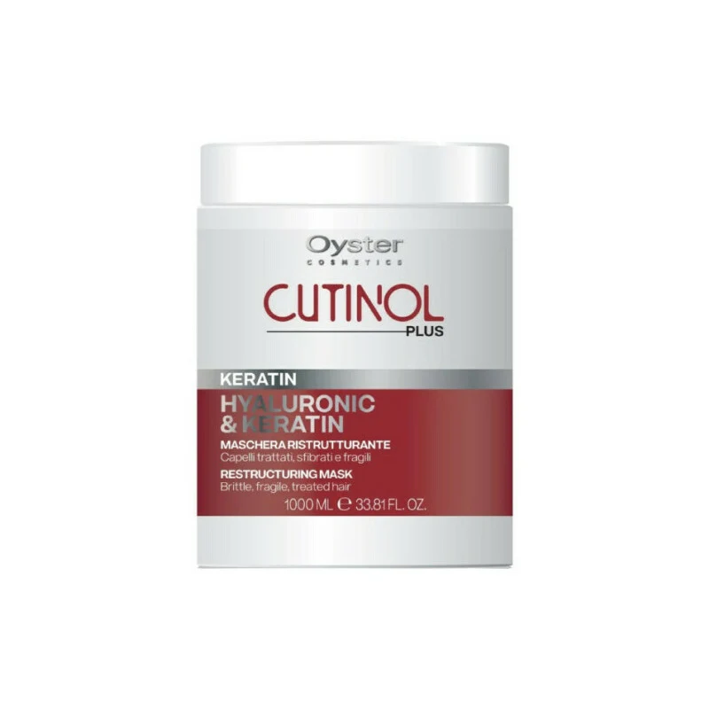 Maschera per capelli sfibrati Keratin Cutinol Plus 1000 ml Oyster