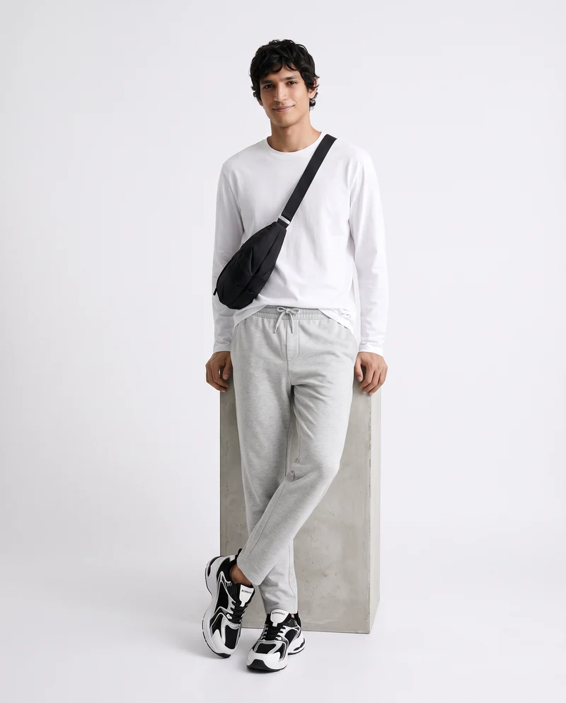 Pantaloni in felpa con vita jogger - Grigio mel.