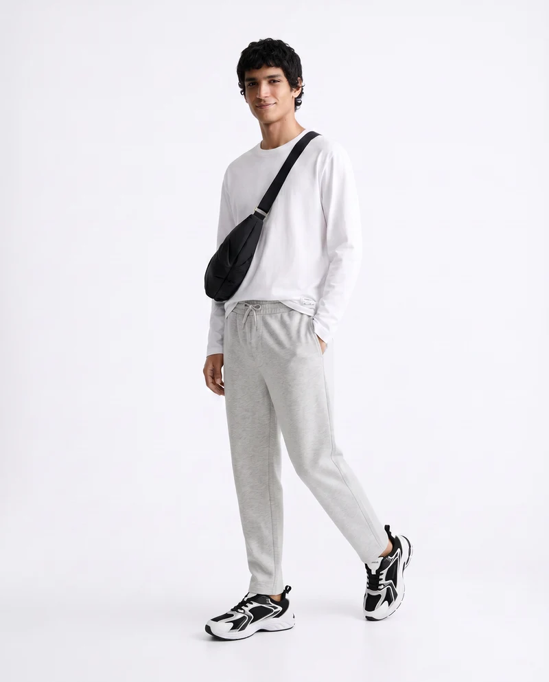 Pantaloni in felpa con vita jogger - Grigio mel.