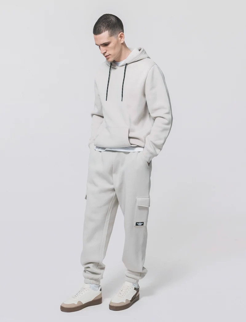 Pantaloni in felpa con tasconi laterali - Grigio ghiaccio