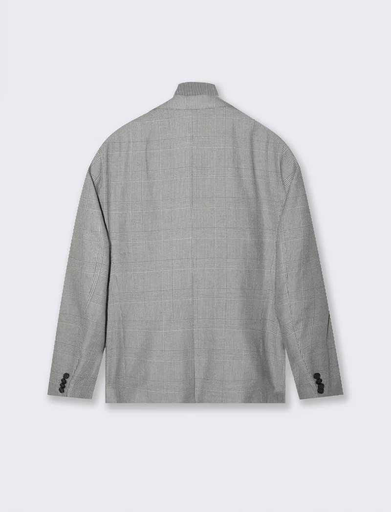 BLAZER A QUADRI FORMAL FIT CON GILET IN MAGLIA - Grigio