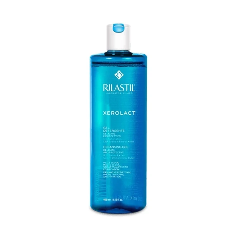 Rilastil - Xerolact - Gel Detergente - Delicato E Protettivo - Cleasing Gel - Delicate And Protective - Pelle Secca, Molto Secca, Soggetta A Prurito Ed Irritazioni - Dry And Very Dry Skin, Prone To Itching And Irritation