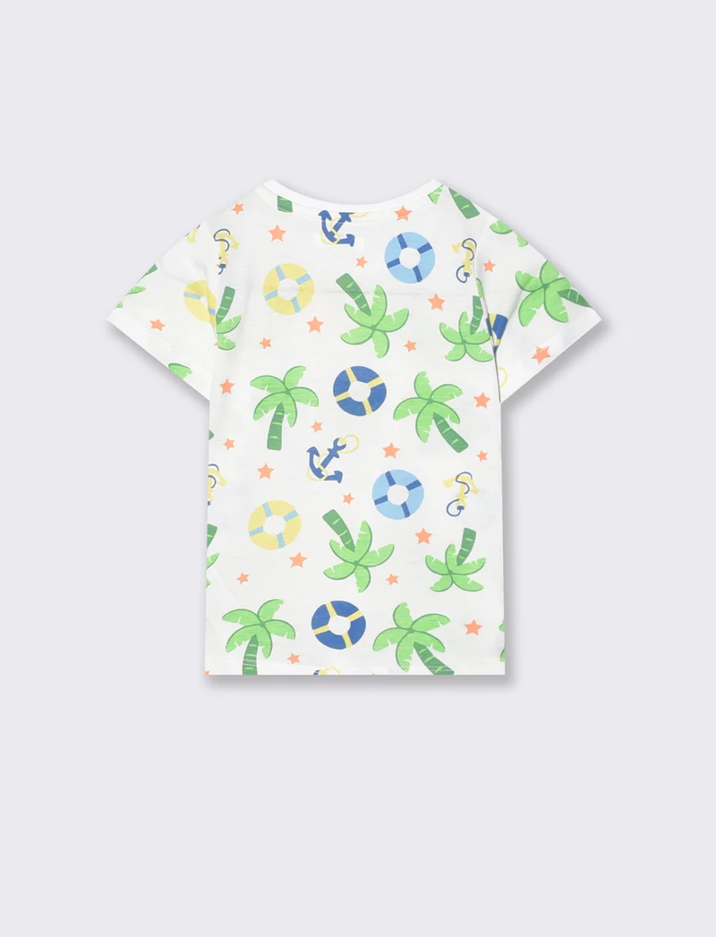 T shirt girocollo a fantasia casual - Fantasia