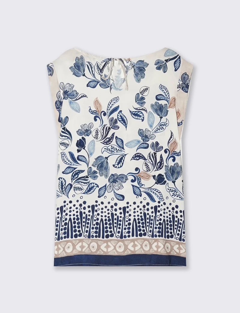Maglia Fantasia con Manica a T - Bianco