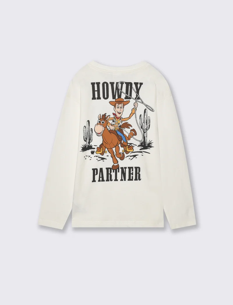 T-Shirt Manica Lunga Toy Story Bianca - Bianco latte