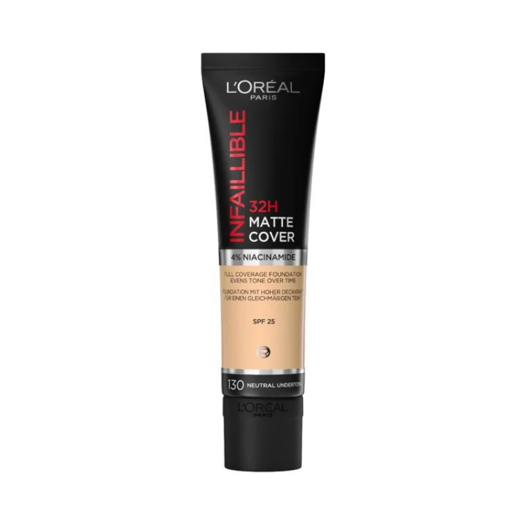L'Oréal Paris - Infaillible 32H Matte Cover - Full Coverage Foundation Evens Tone Over Time - Foundation Mit Hoher Deckkraft Für Einen Gleichmäbigen Teint - SPF 25