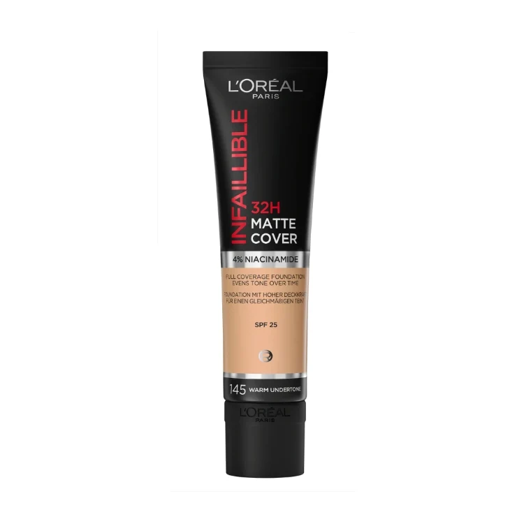 L'Oréal Paris - Infaillible 32H Matte Cover - Full Coverage Foundation Evens Tone Over Time - Foundation Mit Hoher Deckkraft Für Einen Gleichmäbigen Teint - SPF 25