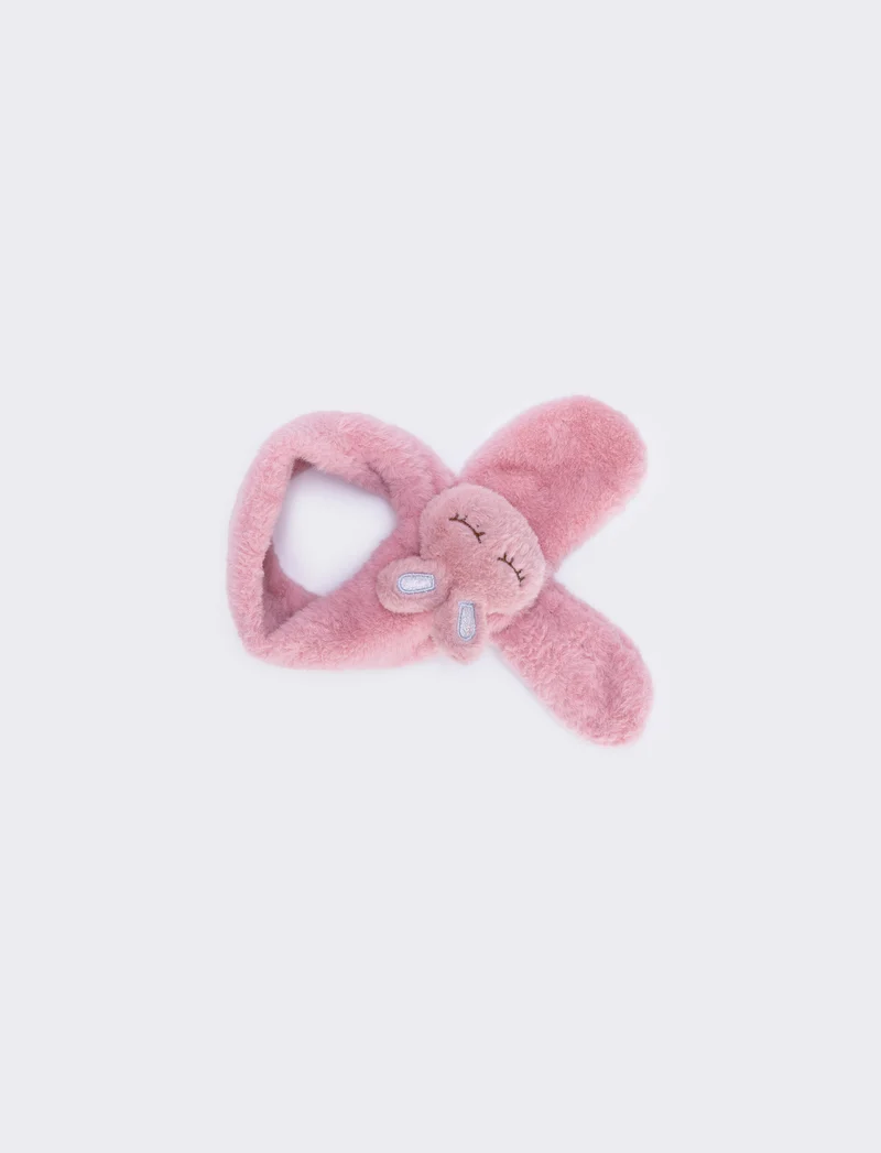 Collo bambina finta pelliccia coniglietto - Rosa