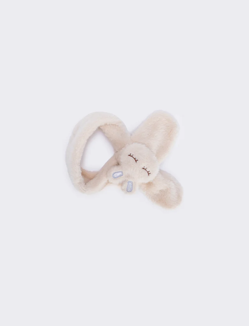 Collo bambina finta pelliccia coniglietto - Bianco panna