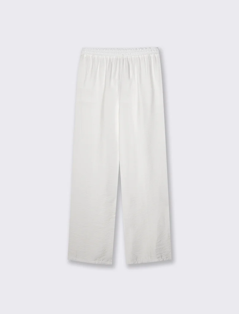 Pantaloni morbidi con coulisse in vita - Bianco