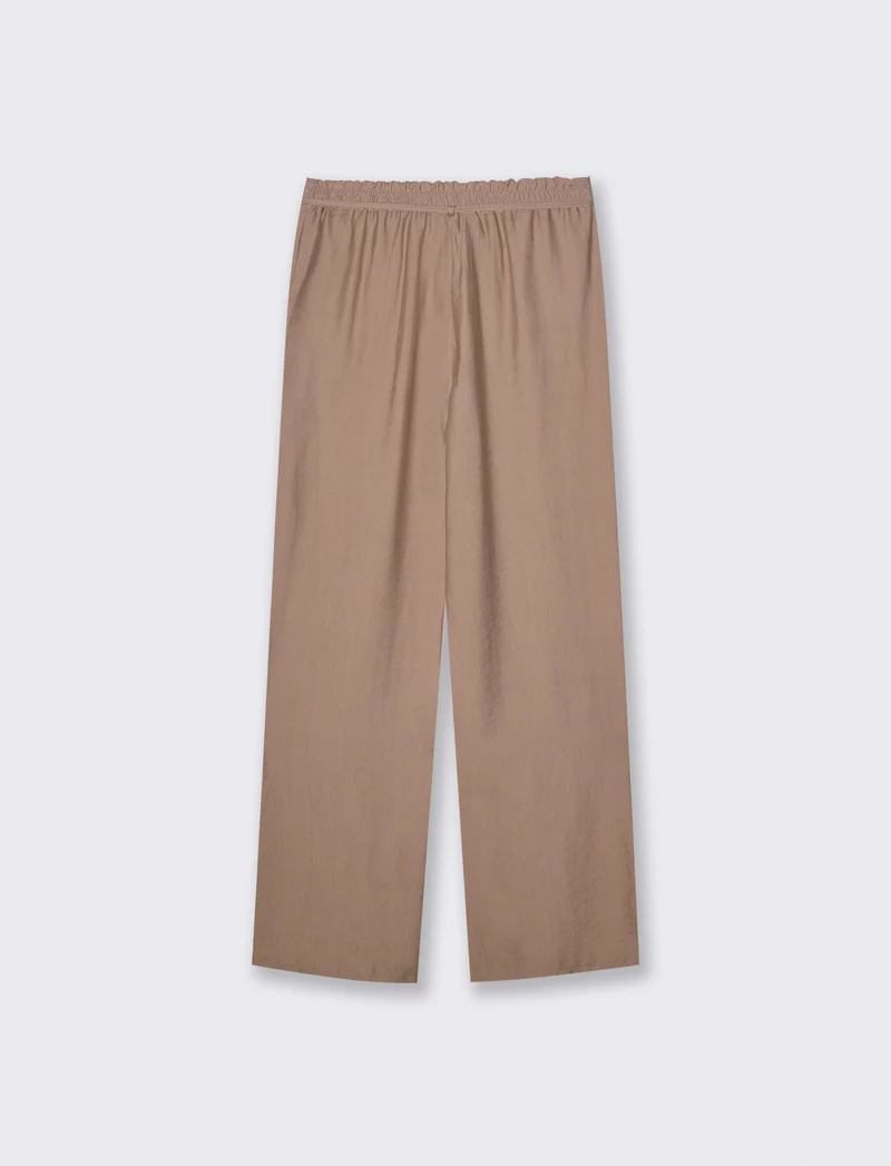 Pantaloni morbidi con coulisse in vita - Grigio fango