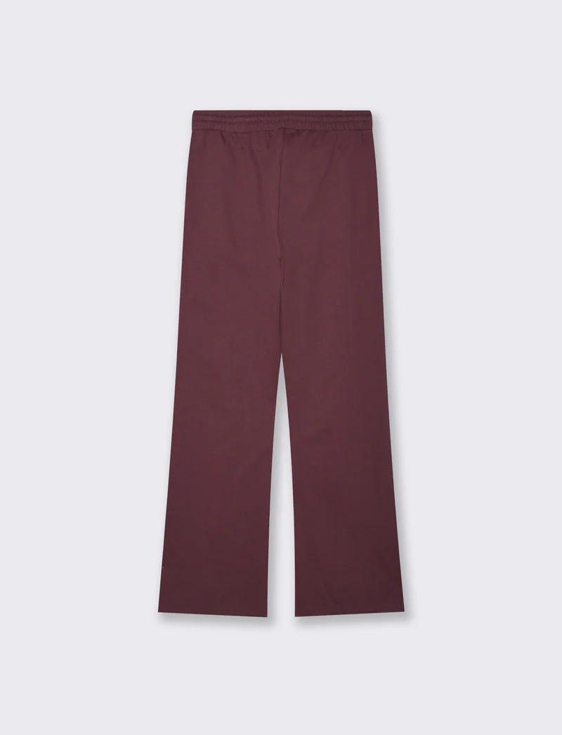 Pantaloni tuta dritti con coulisse in vita - Rosso amarena