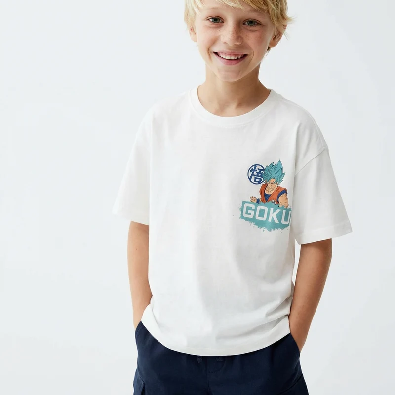 T-shirt Dragon Ball per giovani fan di Goku - Bianco