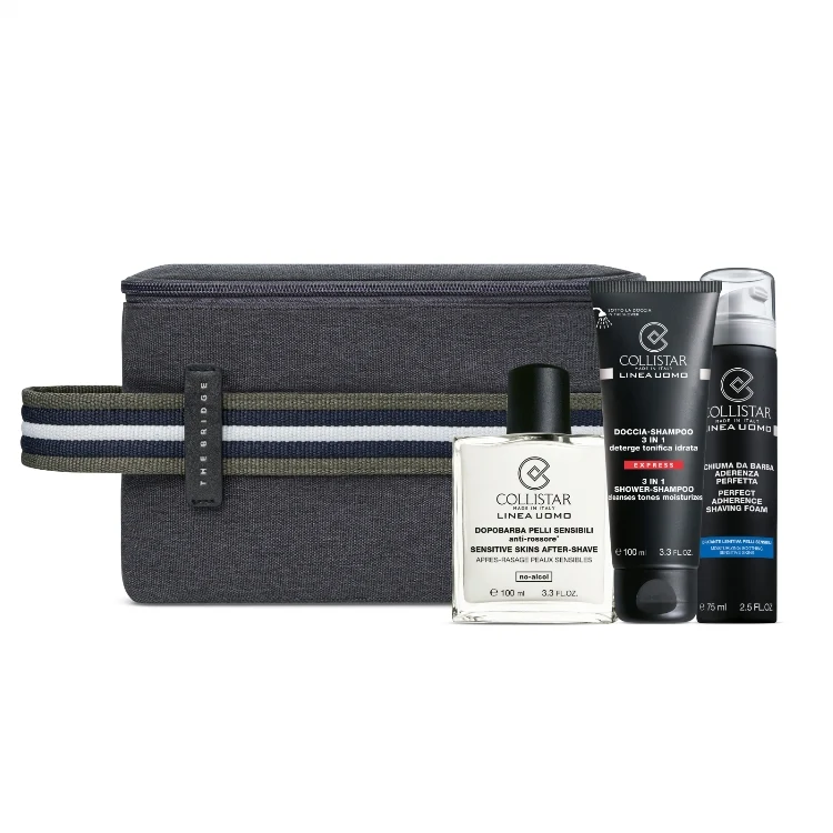 Collistar - Uomo - Dopobarba Pelli Sensibili + Doccia-Shampoo 3 In 1 + Schiuma Da Barba Aderenza Perfetta - Pelli Sensibili - Cofanetto uomo
