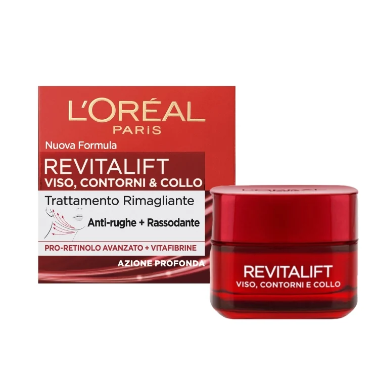 L'Oréal Paris - Revitalift - Viso, Contorni & Collo - Trattamento Rimagliante - Anti-Rughe + Rassodante