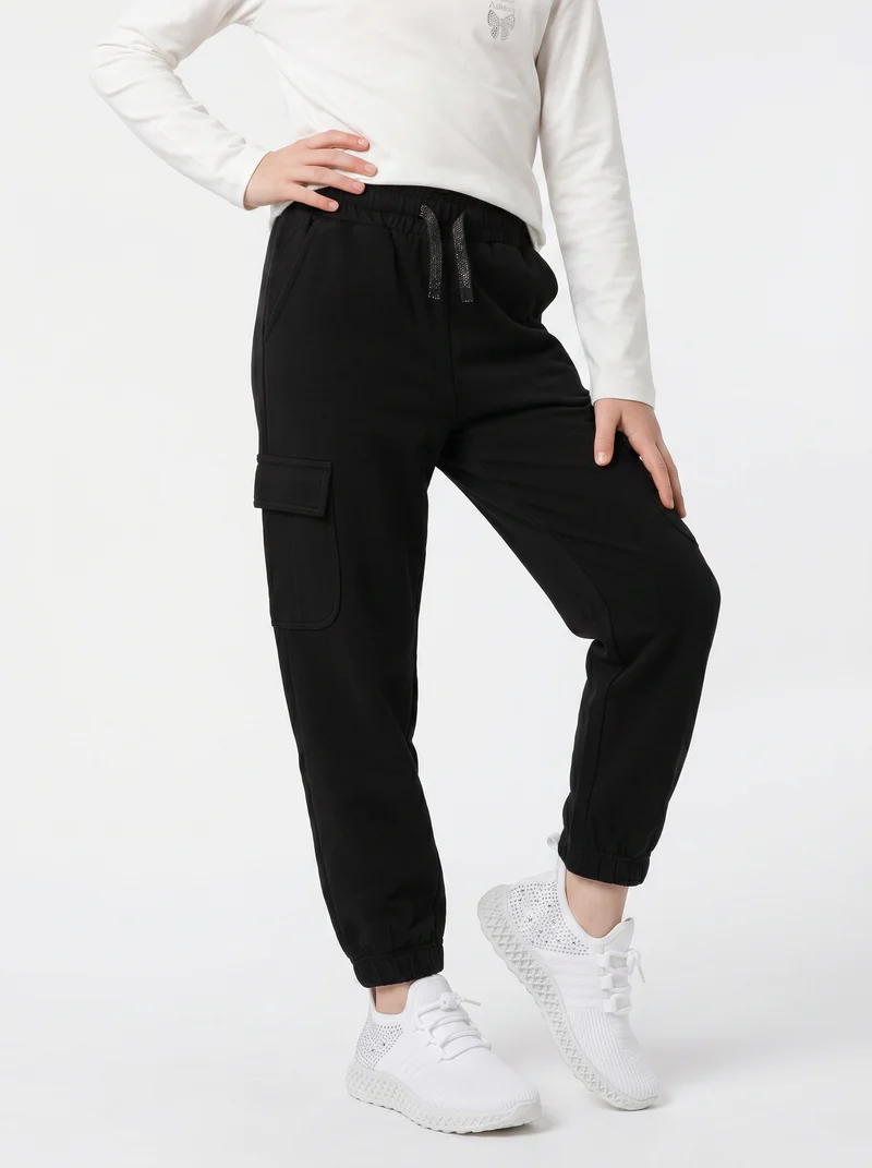 Pantafitness Jogger in felpa per bambina - Nero