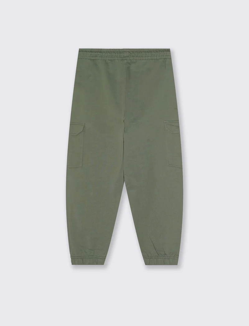Jogger Cargo in Felpa con Coulisse - Verde salvia