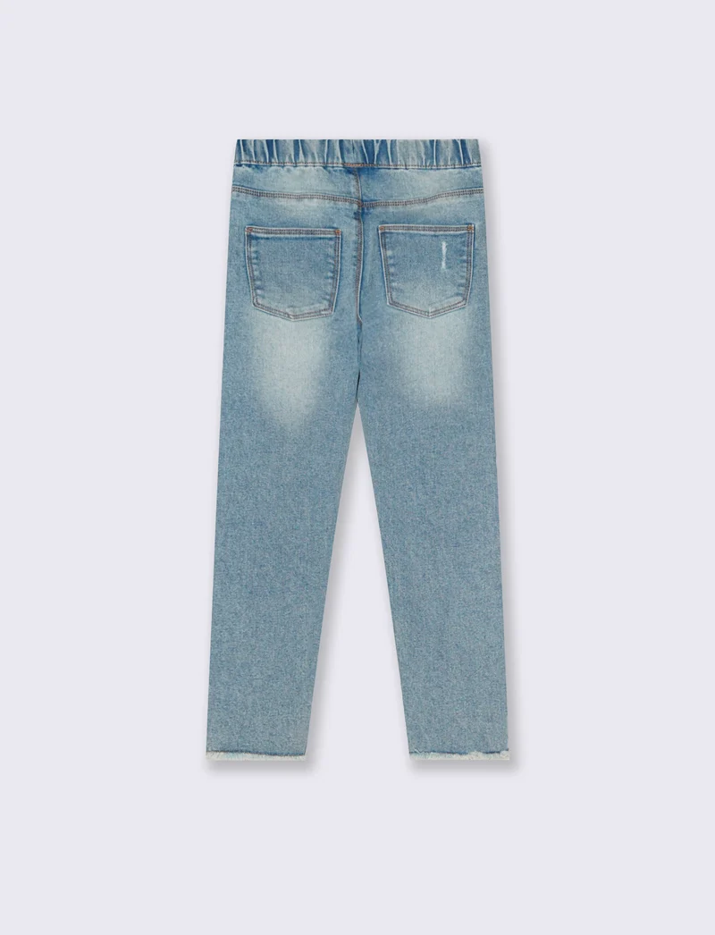 Jeggings denim stretch skinny con tasche - Denim chiaro