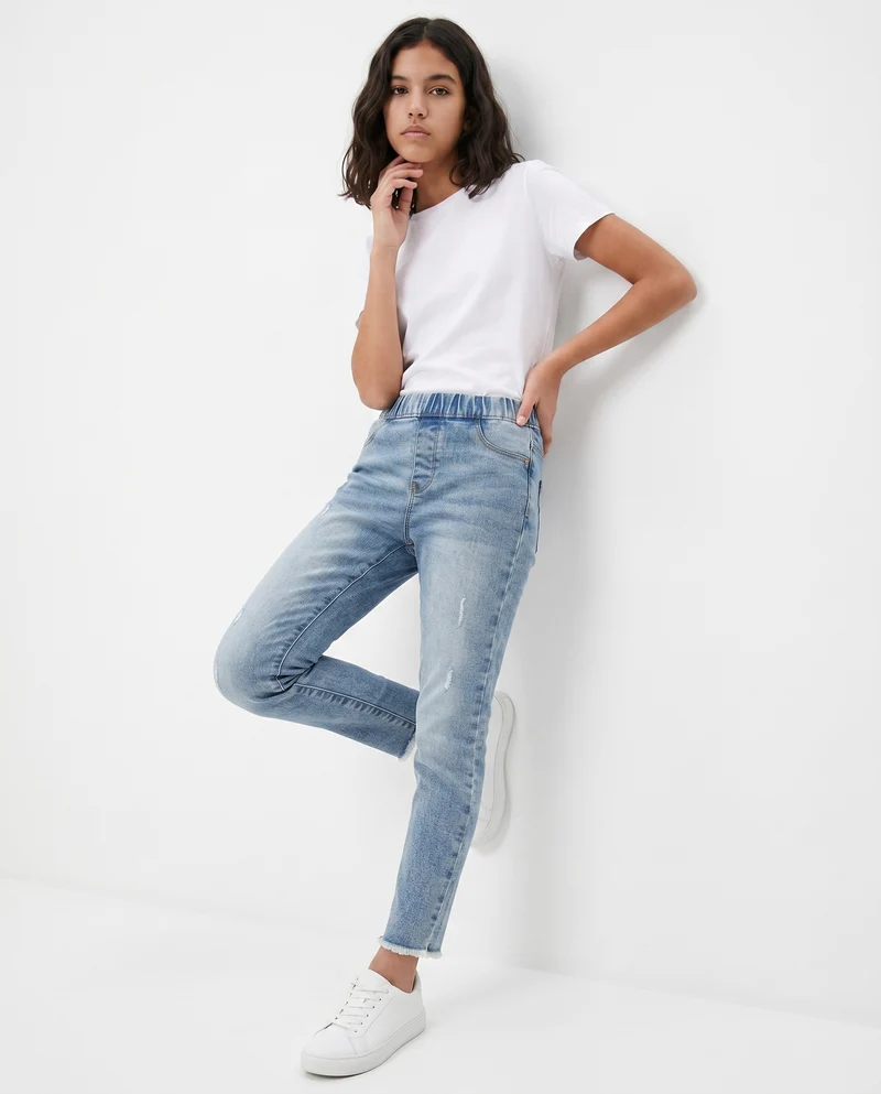 Jeggings denim stretch skinny con tasche - Denim chiaro