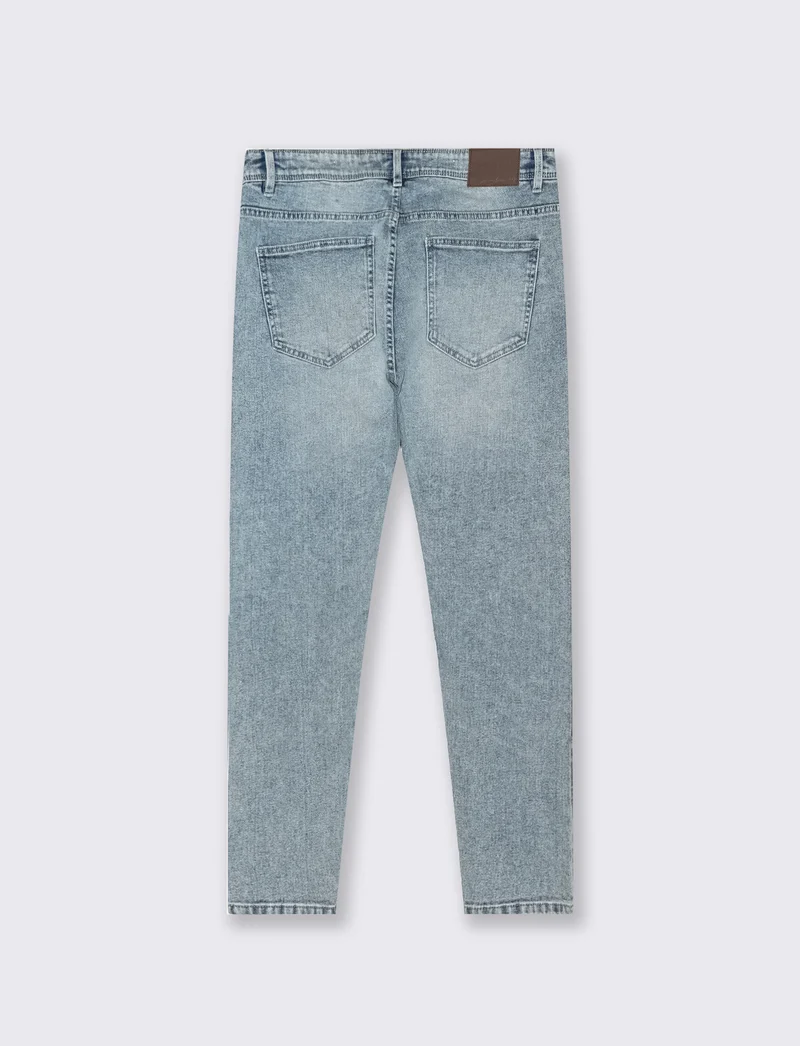 Jeans skinny fit effetto slavato blu chiaro - Denim chiaro