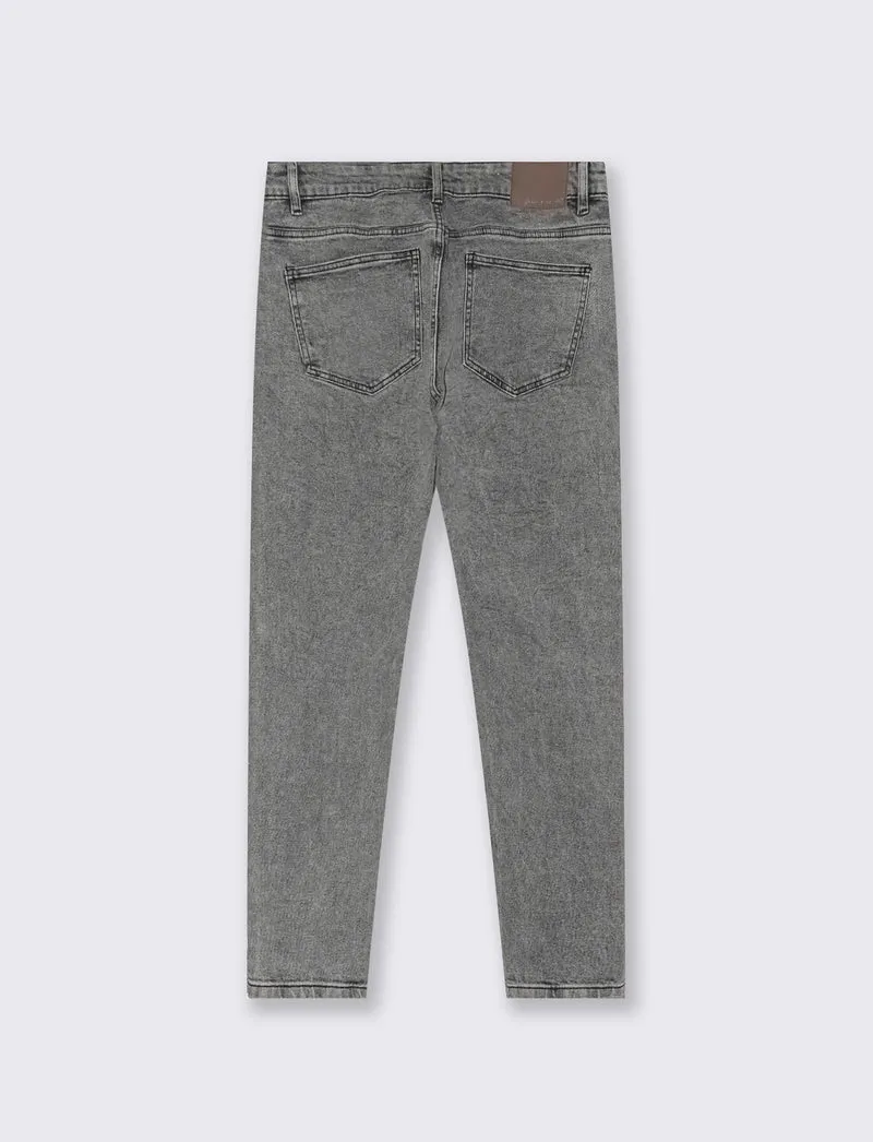 Jeans skinny fit grigio medio effetto slavato - Grigio