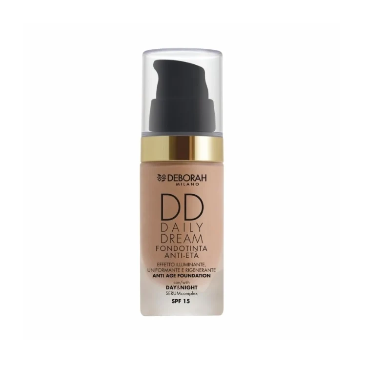 Deborah - DD Daily Dream - Fondotinta Anti-Età - Effetto Illuminante - Uniformante - Rigenerante Anti Age Foundation - Day & Night Serum Complex - SPF 15