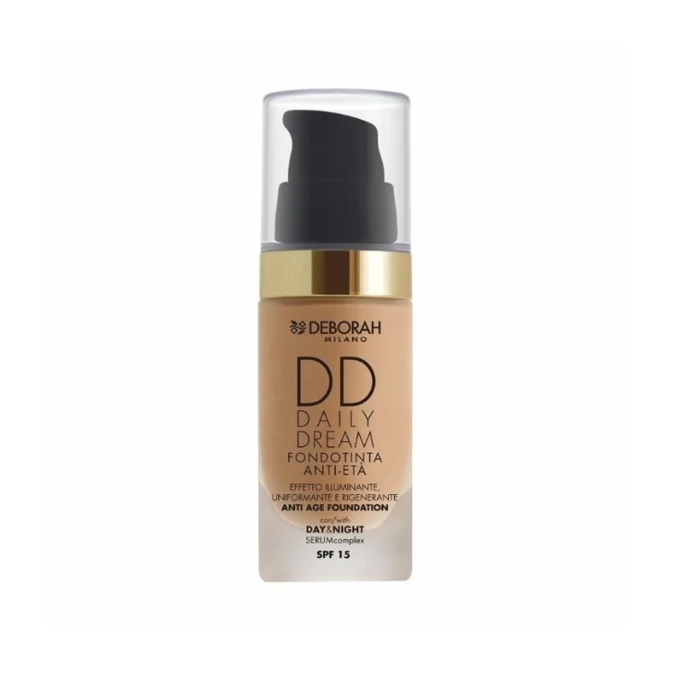 Deborah - DD Daily Dream - Fondotinta Anti-Età - Effetto Illuminante - Uniformante - Rigenerante Anti Age Foundation - Day & Night Serum Complex - SPF 15