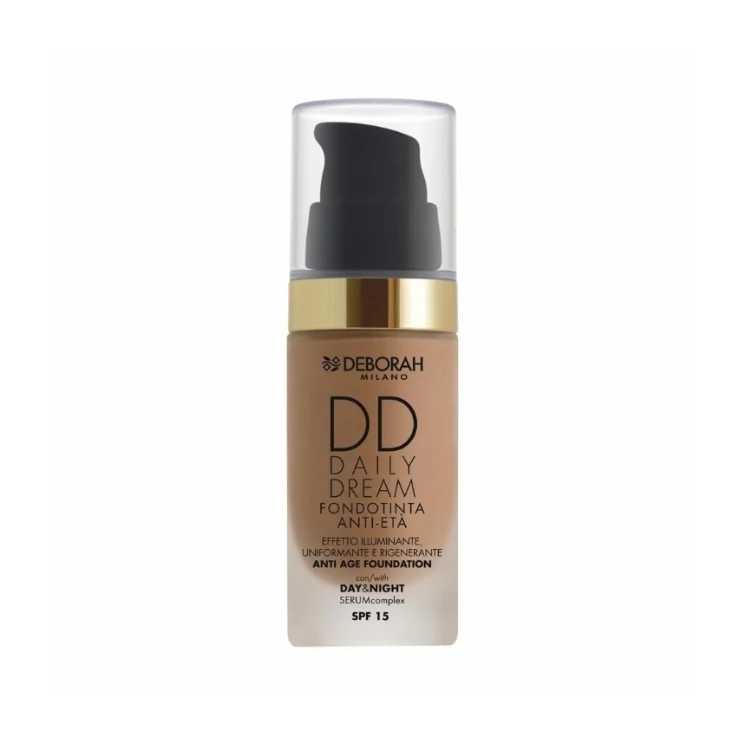 Deborah - DD Daily Dream - Fondotinta Anti-Età - Effetto Illuminante - Uniformante - Rigenerante Anti Age Foundation - Day & Night Serum Complex - SPF 15