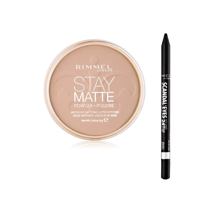 Rimmel London - Stay Matte - Long Lasting Pressed Powder + Scandal'Eyes Waterproof Kohl Kajal