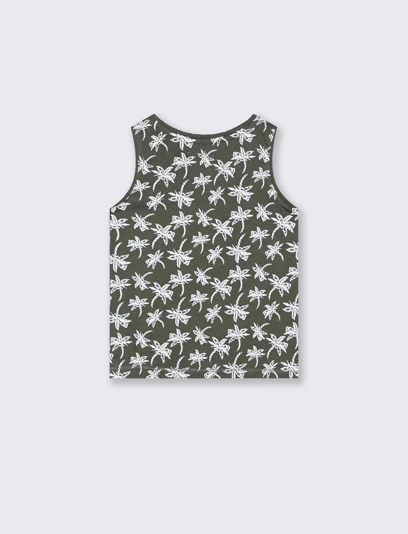 Canotta a fantasia in due colori trendy - Verde militare