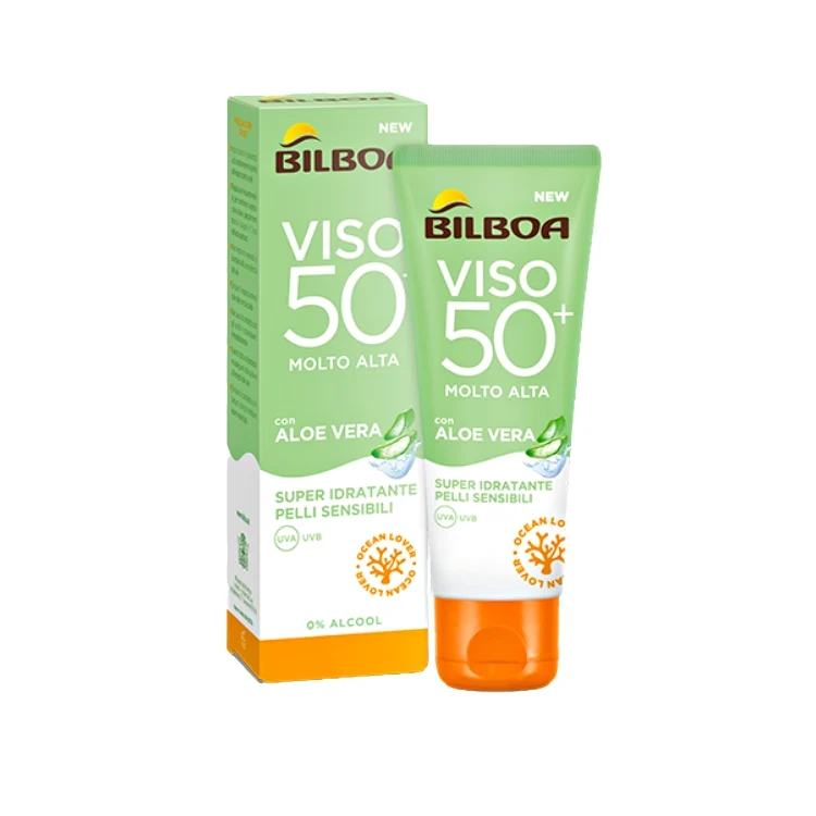 Bilboa - Viso 50+ Molto Alta - Con Aloe Vera - Super Idratante - Pelli Sensibili