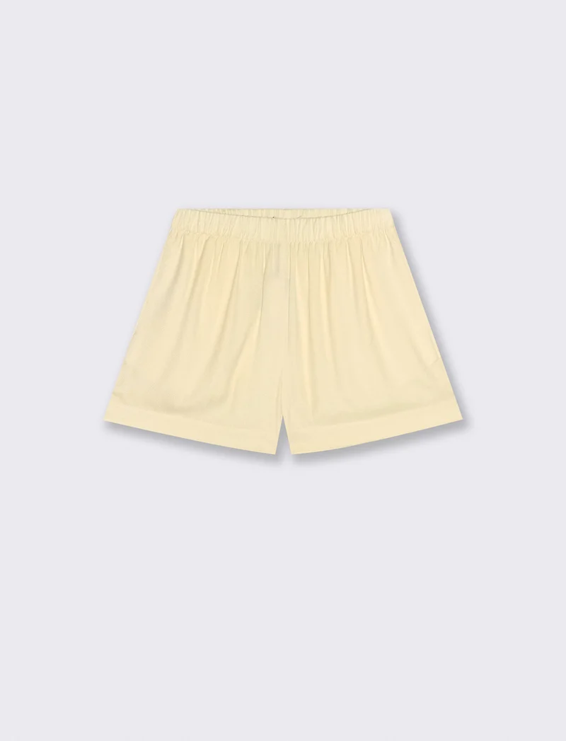 Shorts con elastico arricciato in vita - Giallo pastello