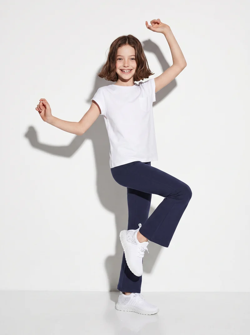 T-shirt manica corta bambina con taschino - Bianco