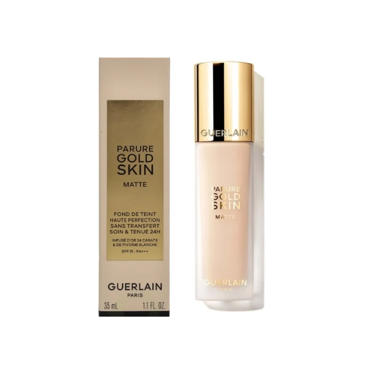 Guerlain - Parure Gold Skin Matte - Fond De Teint Haute Perfection Sans Transfert Soin & Tenue 24H - Infusé D'Or 24 Carats & De Pivoine Blanche - SPF 15 - Pa+++