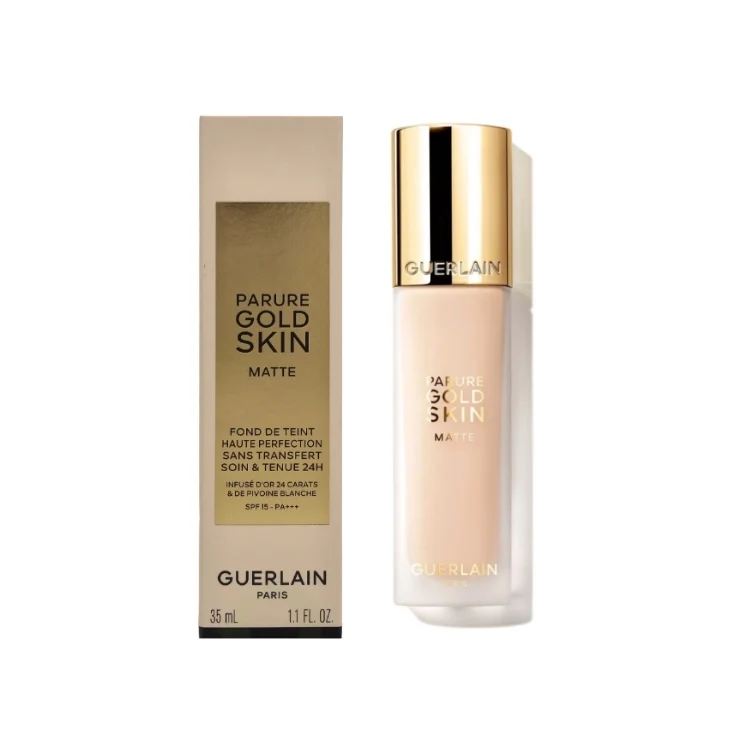 Guerlain - Parure Gold Skin Matte - Fond De Teint Haute Perfection Sans Transfert Soin & Tenue 24H - Infusé D'Or 24 Carats & De Pivoine Blanche - SPF 15 - Pa+++