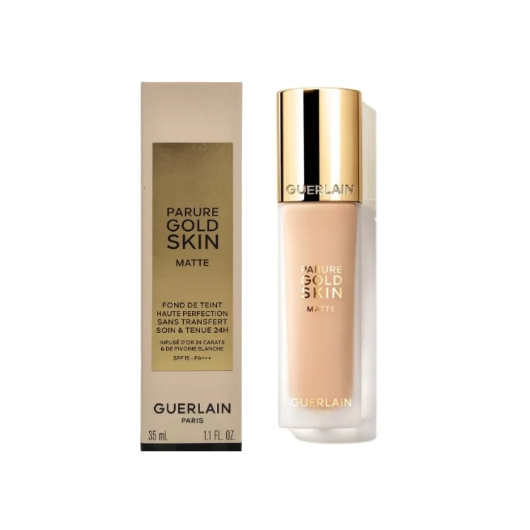 Guerlain - Parure Gold Skin Matte - Fond De Teint Haute Perfection Sans Transfert Soin & Tenue 24H - Infusé D'Or 24 Carats & De Pivoine Blanche - SPF 15 - Pa+++
