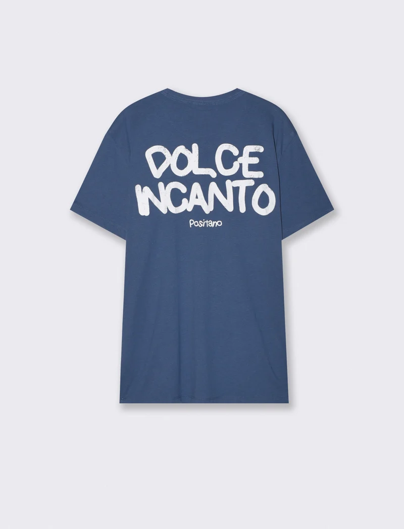 T-shirt girocollo con stampa spray effetto - Avion
