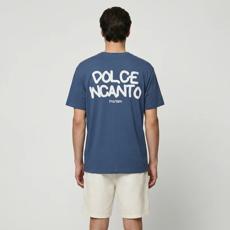 T-shirt girocollo con stampa spray effetto - Avion