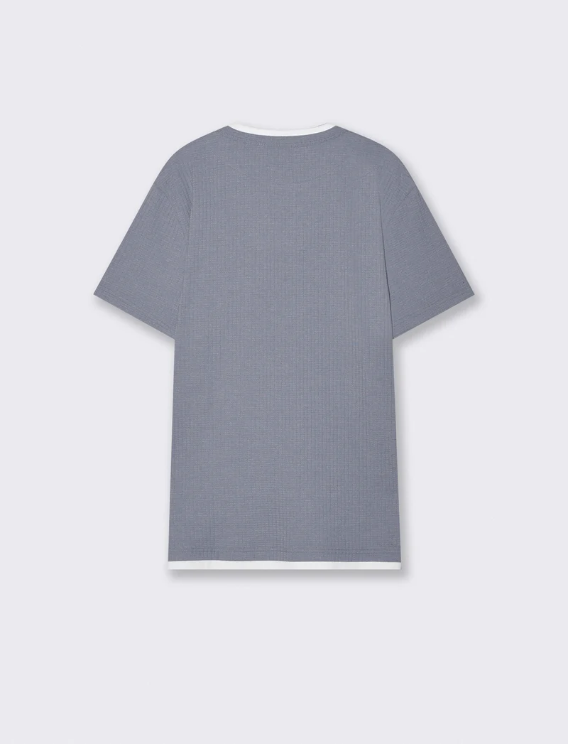 T-shirt finta doppio capo jacquard - CARTA DA ZUCCHERO