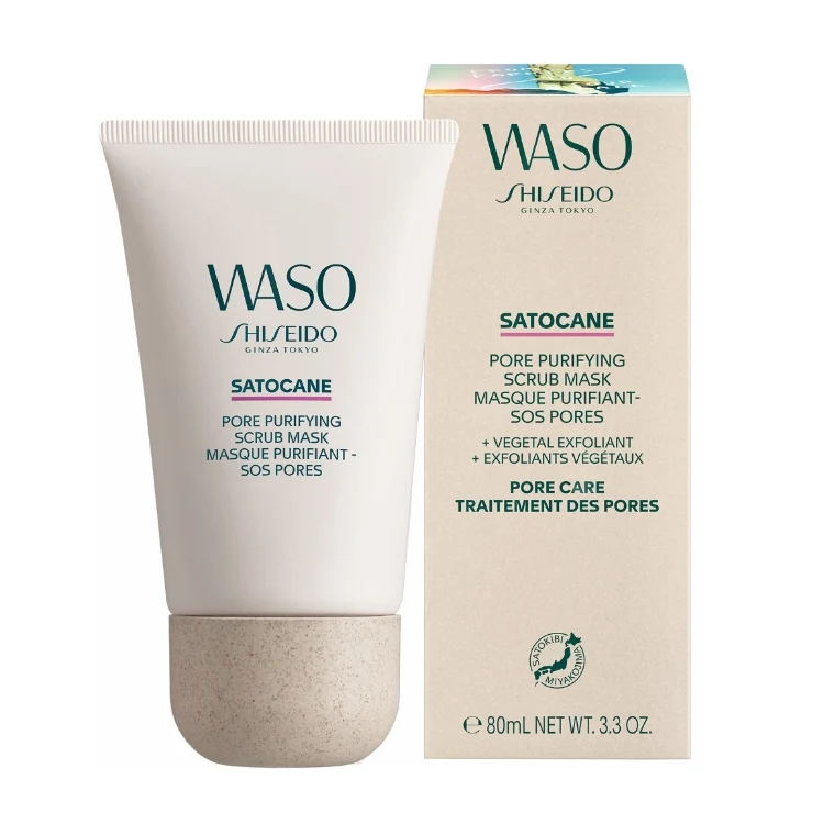 Shiseido - Waso - Satocane - Pore Purifying Scrub Mask - Masque Purifiant - SOS Pores - + Vegetal Exfoliant + Exfoliant Végétaux - Pore Care Traitement Des Pores
