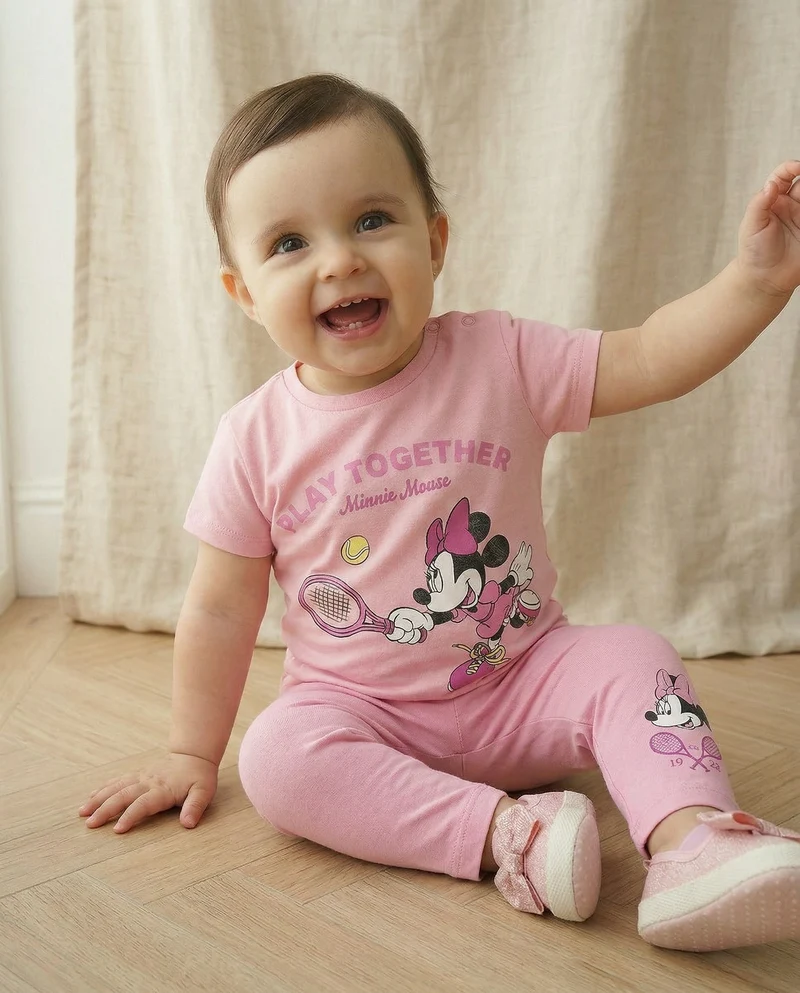 Maglietta sportiva Minnie con stampa tennis - Rosa