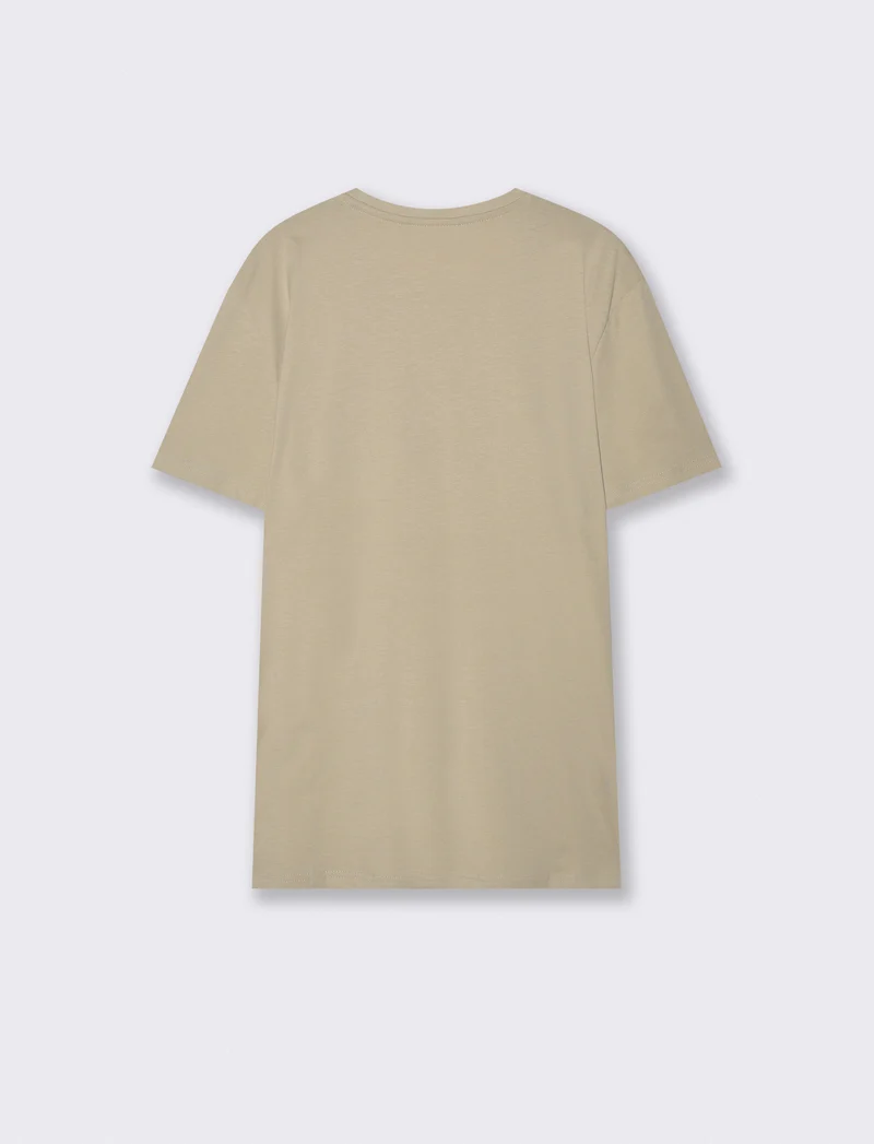 T-shirt girocollo effetto mosaico ricamato - Grigio stone