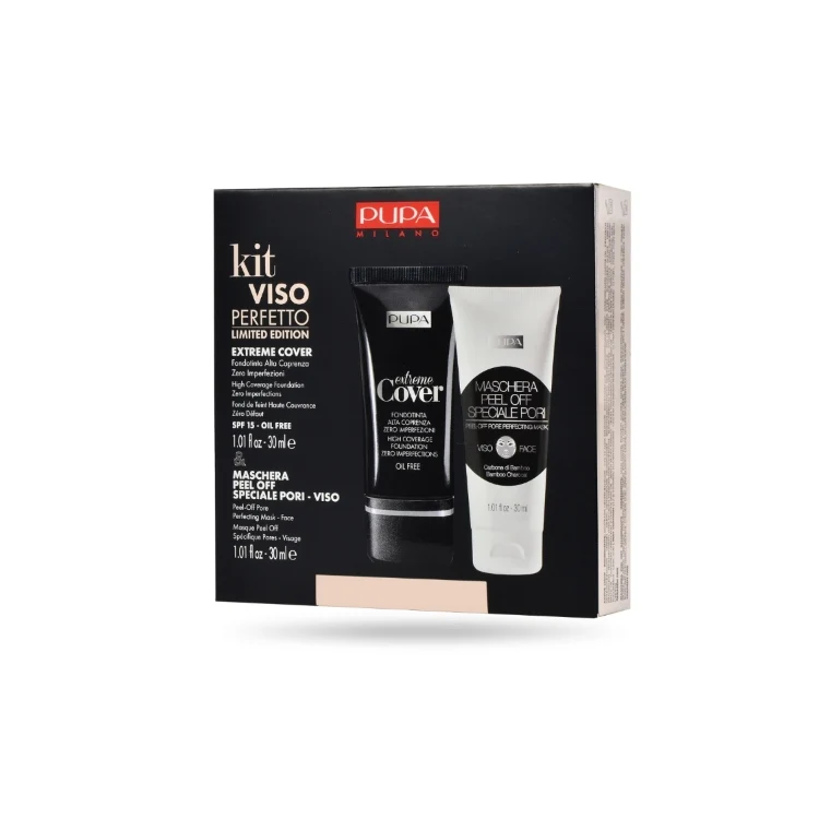 Pupa - Kit Viso Perfetto - Limited Edition - Extreme Cover & Maschera Peel Off Speciale Pori - Viso